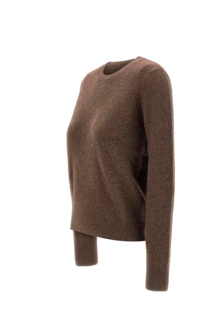 Max Mara Brown Smmvoliera Crew-Neck Yak Sweater