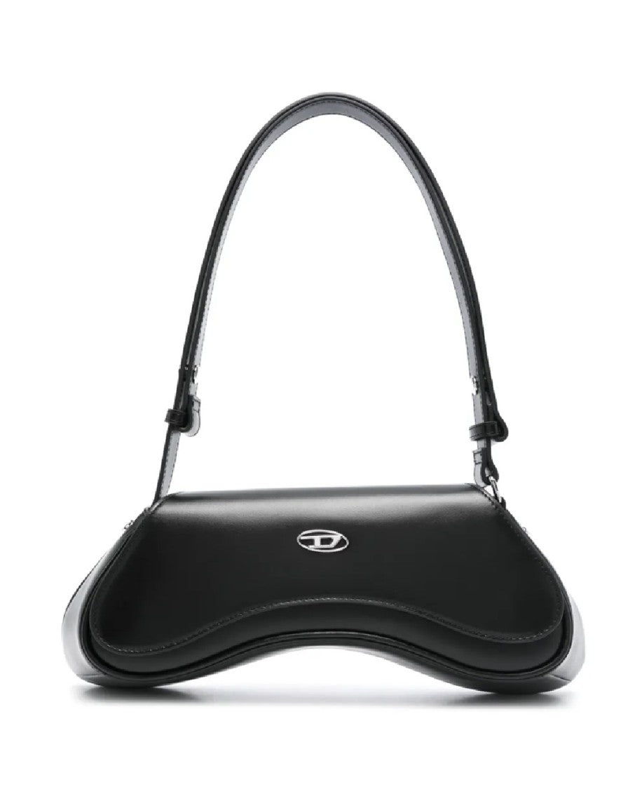Diesel Curved Silhouette Black Crossbody Bag