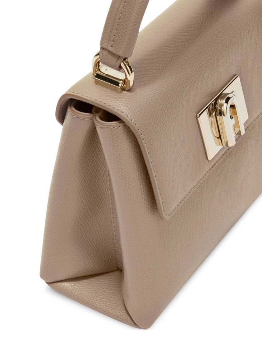 Furla Structured Leather Handbag With Gold-Tone Hardware
