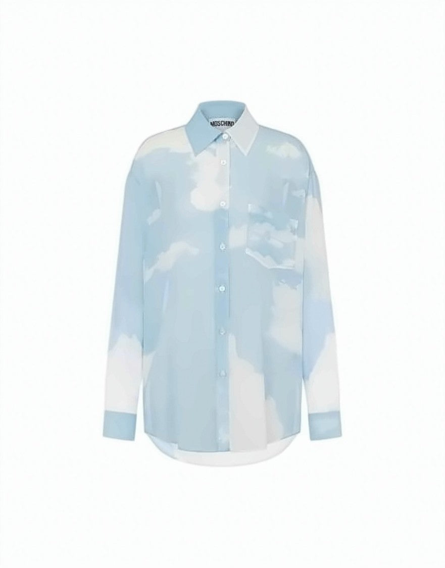 Moschino Sky Blue Silk Shirt