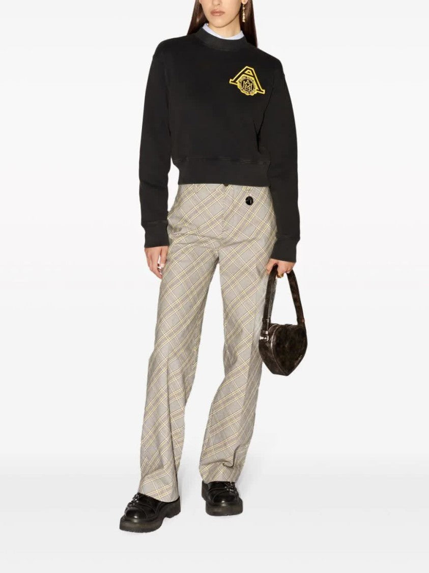 Ambush Black Scholarship Cropped Emblem Cotton Sweater