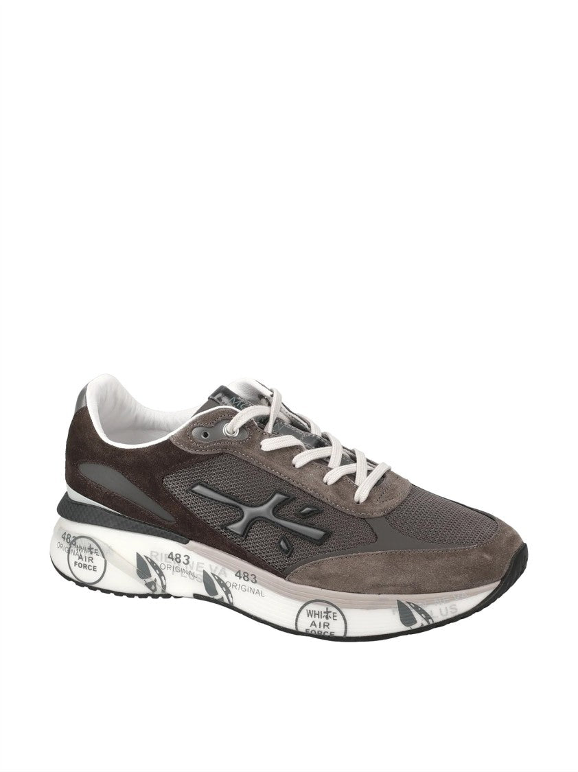 Premiata Brown Low-Profile Graphic Sneakers