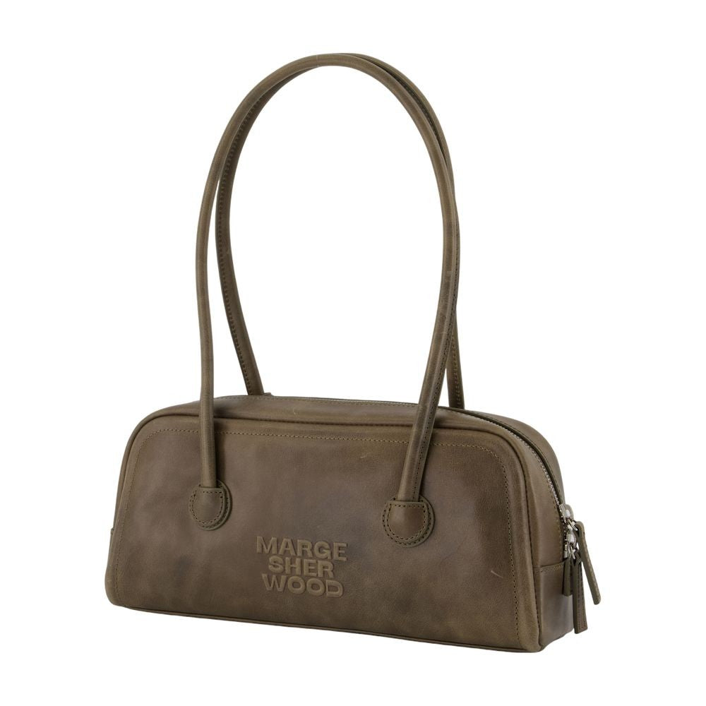 Margesherwood Soft Baguette Shoulder Bag - Leather - Grey
