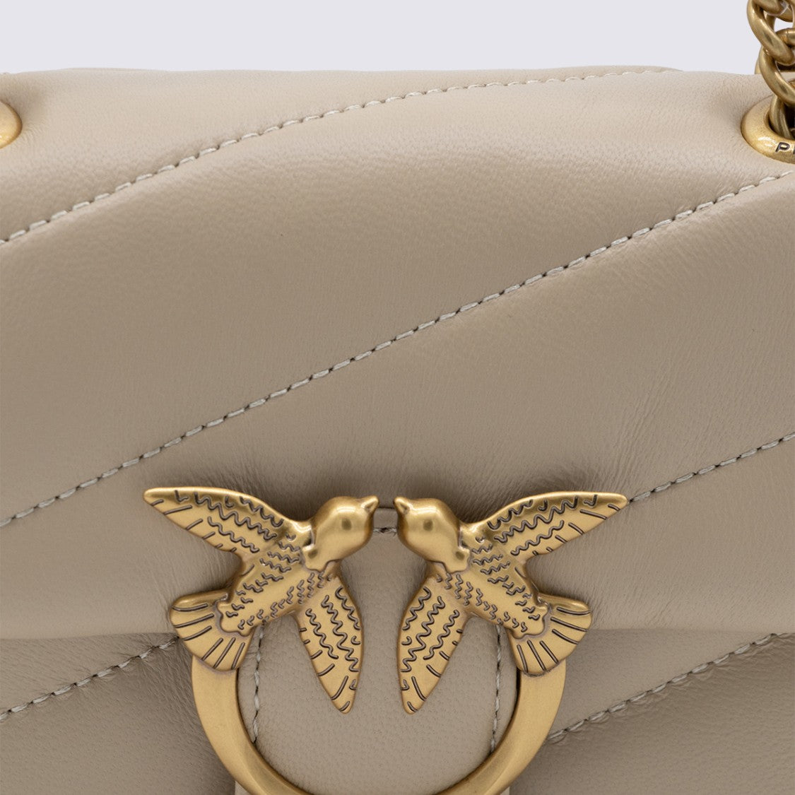 Pinko Quilted Shoulder Bag With Distinctive Gold-Tone Clasp