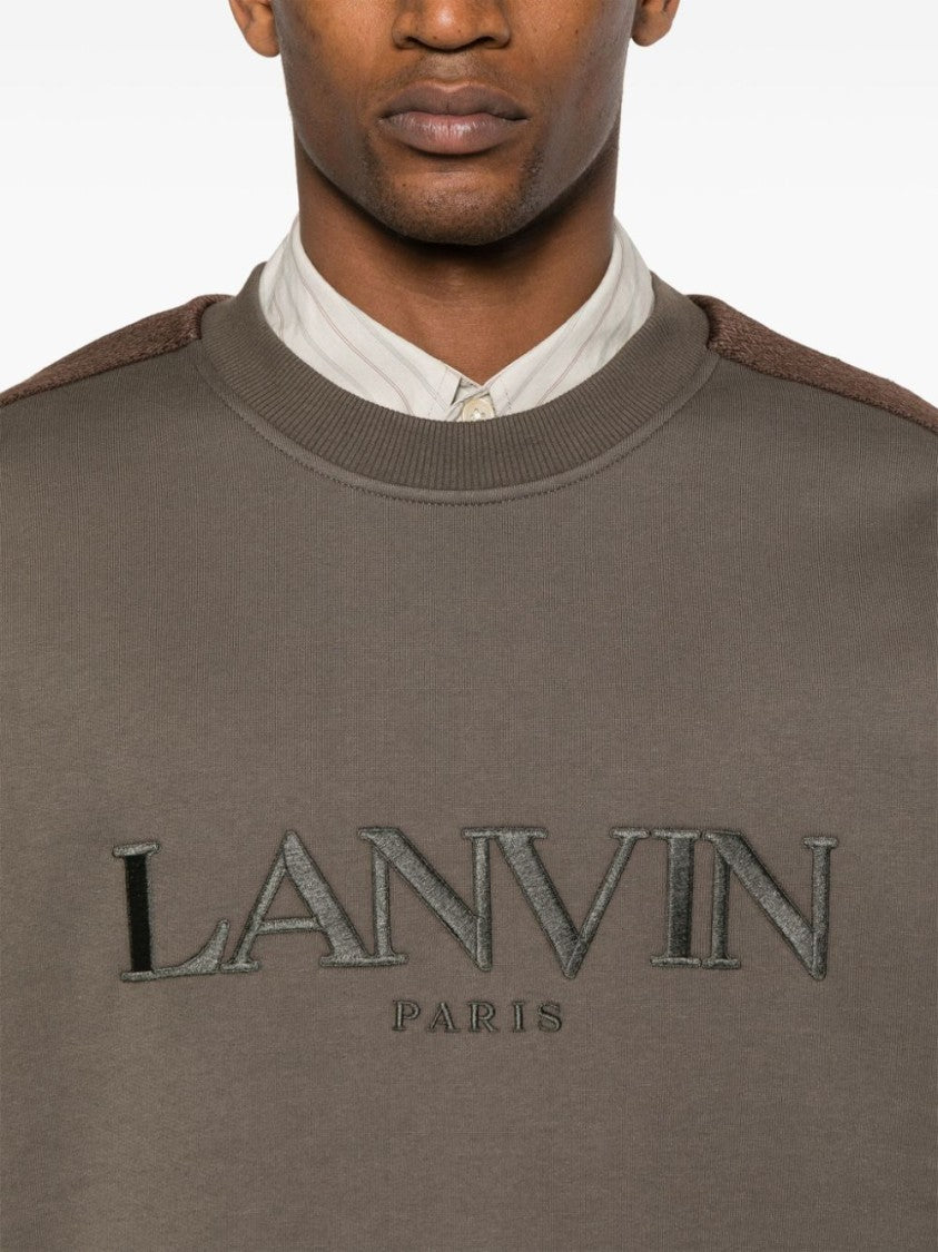 Lanvin Dark Olive Green Cotton Jersey Sweatshirt