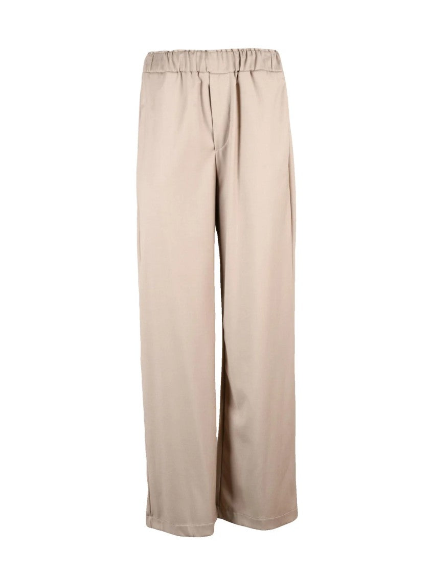 Black 961 Beige Wide-Leg Polyester-Blend Pants