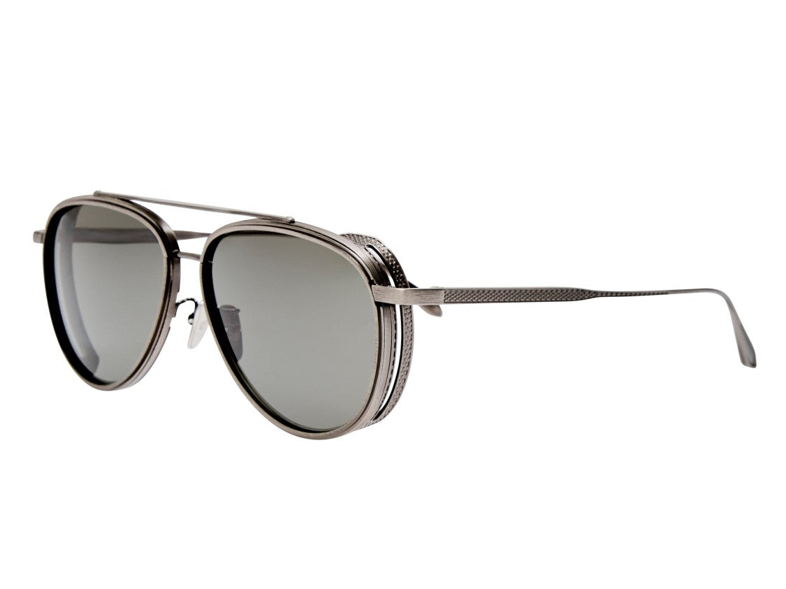 Linda Farrow Lfl1628 Double Bridge Titanium Aviator Sunglasses