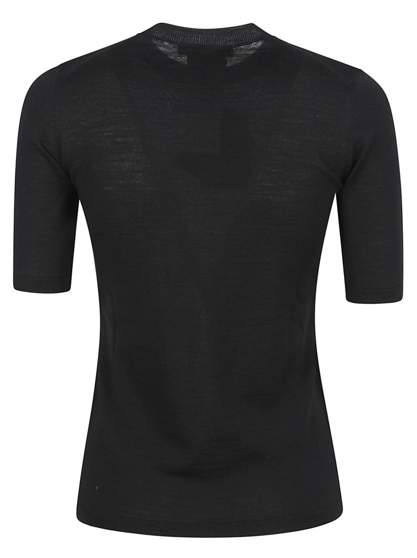 Max Mara Short-Sleeved Virgin Wool Top