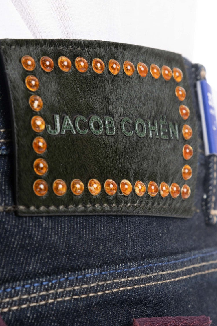 Jacob Cohen Dark Wash Cavallino & Ambre Label Jeans