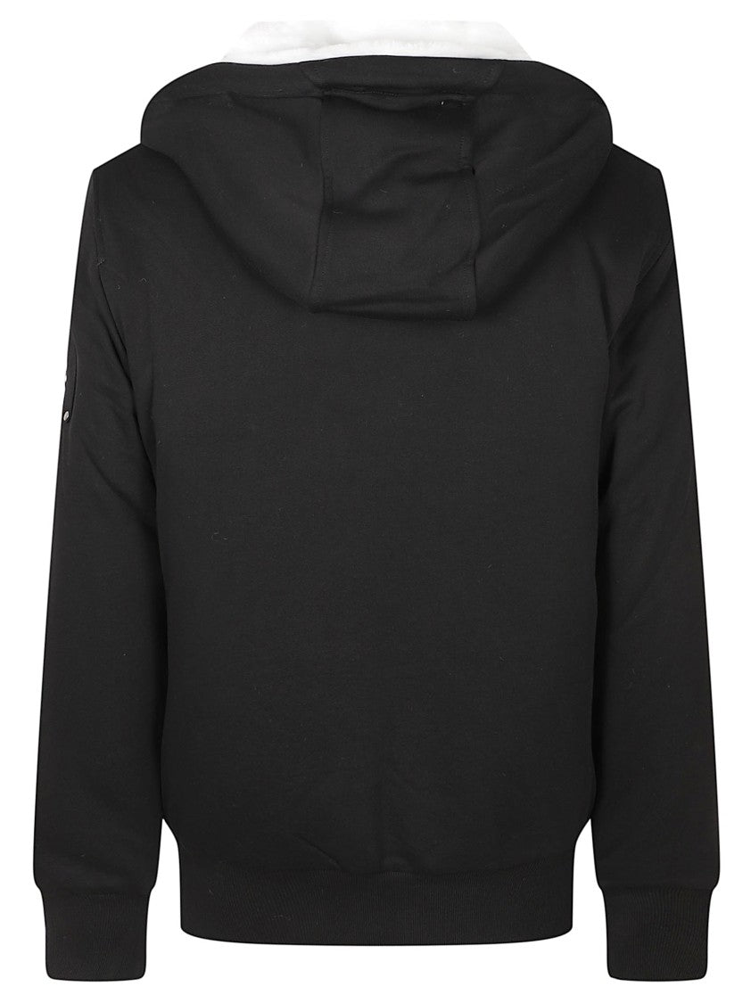 Moose Knuckles Zip-Through Hoodie With Fleece Lining And Metallic Logo Patch