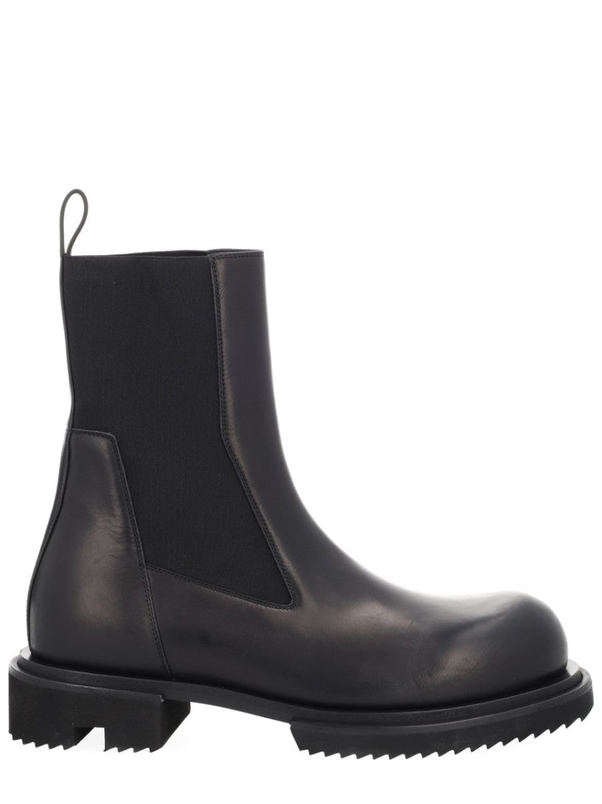 Rick Owens Black Beatle Gabe Ridged Sole Boots