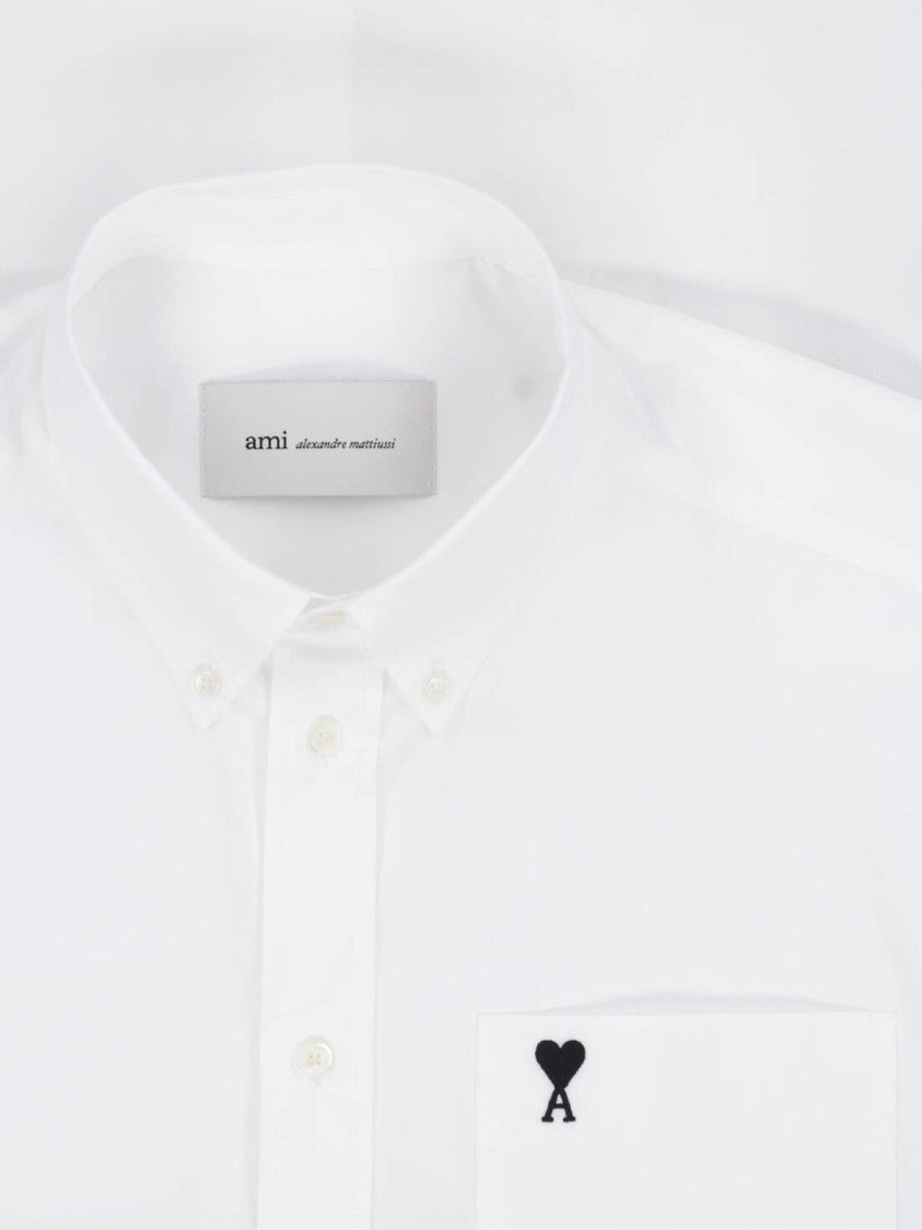 Ami Paris White Ami De Cœur Cotton Shirt