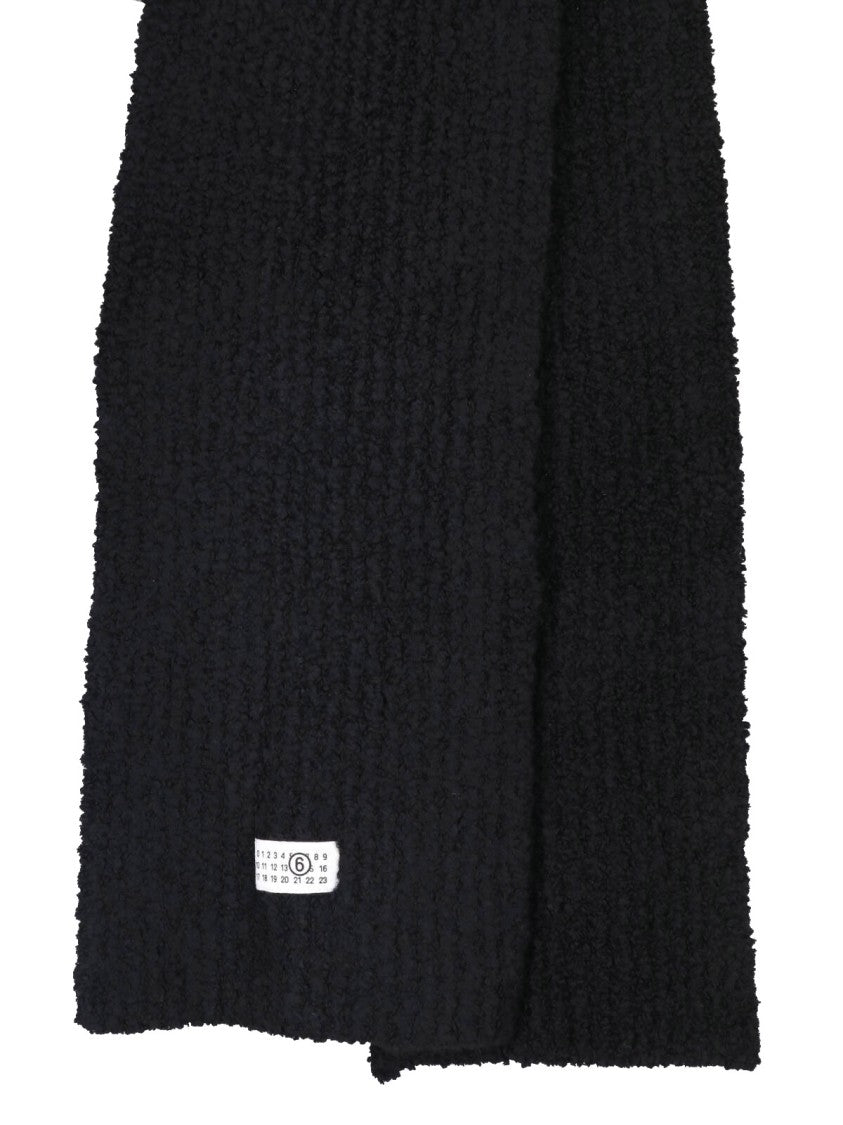 Mm6 By Maison Margiela Black Knitted Hooded Scarf
