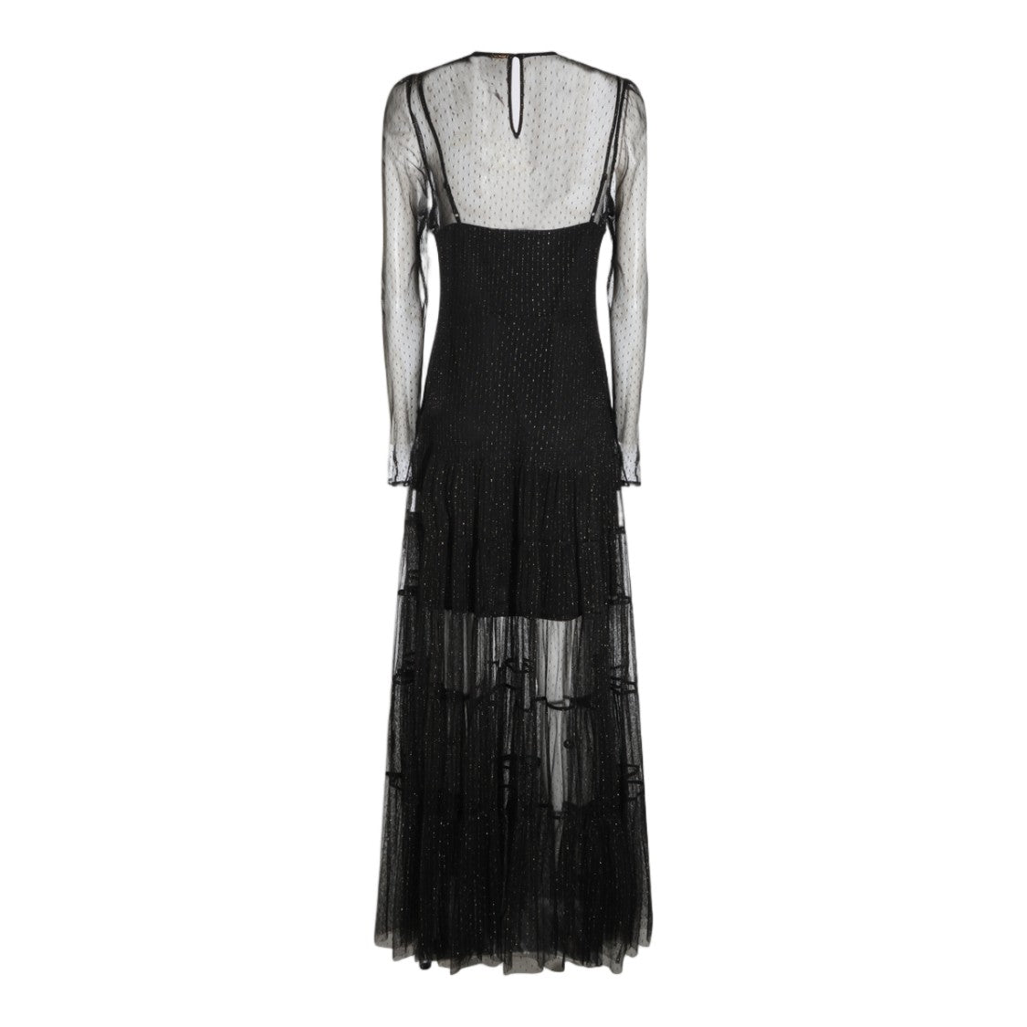 Twin-Set Polka Dot Sheer Overlay Maxi Dress