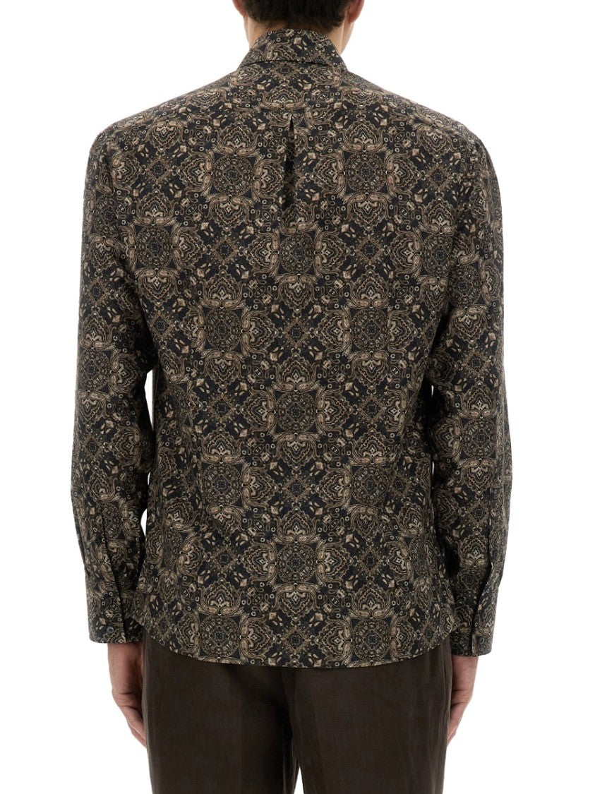 Brunello Cucinelli Intricate Printed Cotton Shirt
