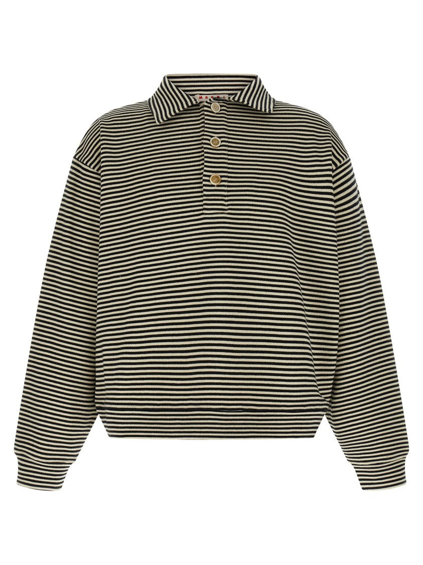 Marni Striped Polo Sweatshirt