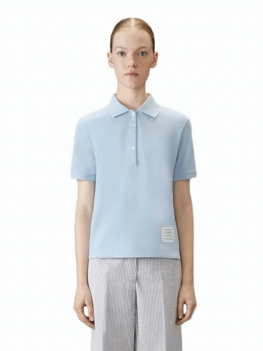 Thom Browne Classic Blue Polo Shirt With Minimalist Design