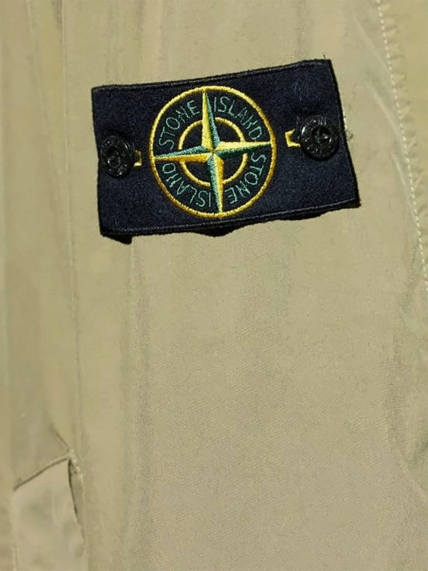 Stone Island Lightweight Brown Jacket With Button-Up Front