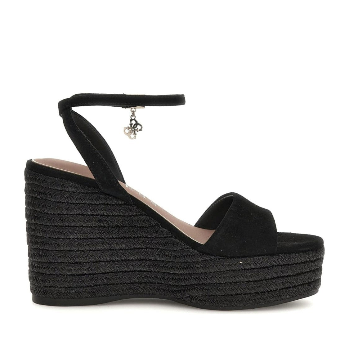 Guess Black Everly 2 Platform Wedge Sandals