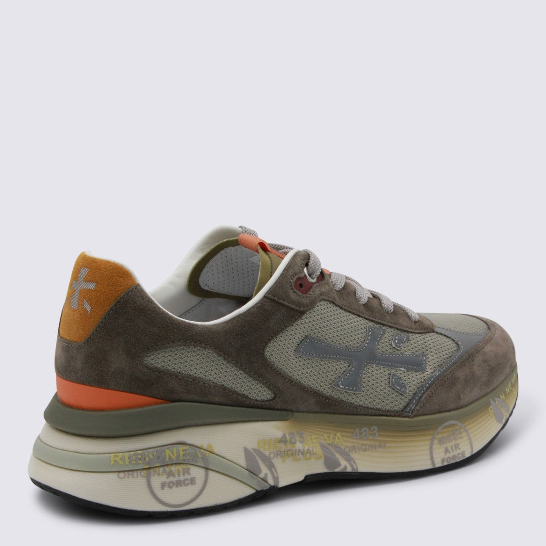 Premiata Layered Design Sneakers With Sculpted Sole