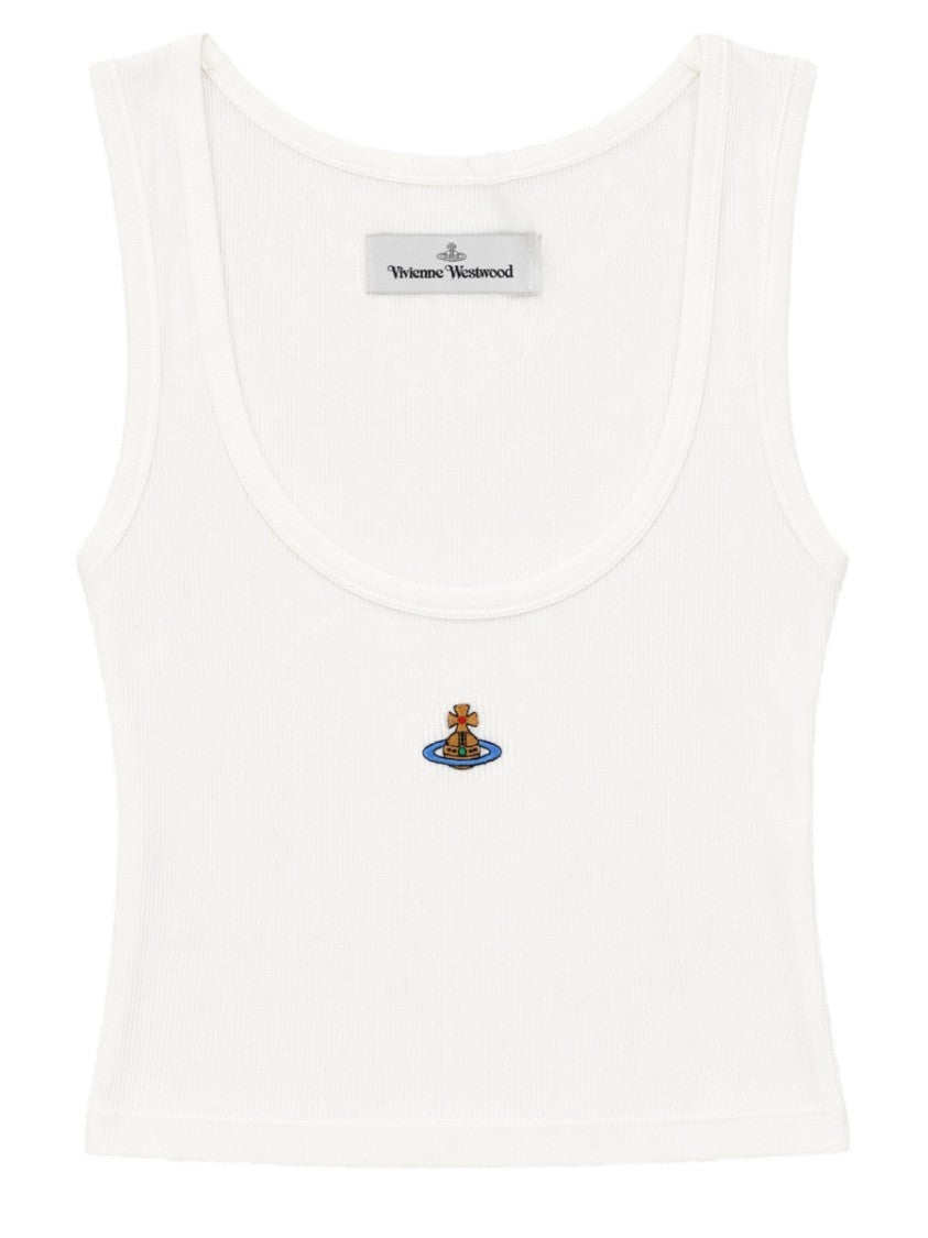 Vivienne Westwood Cropped Sleeveless Ribbed Viscose Top