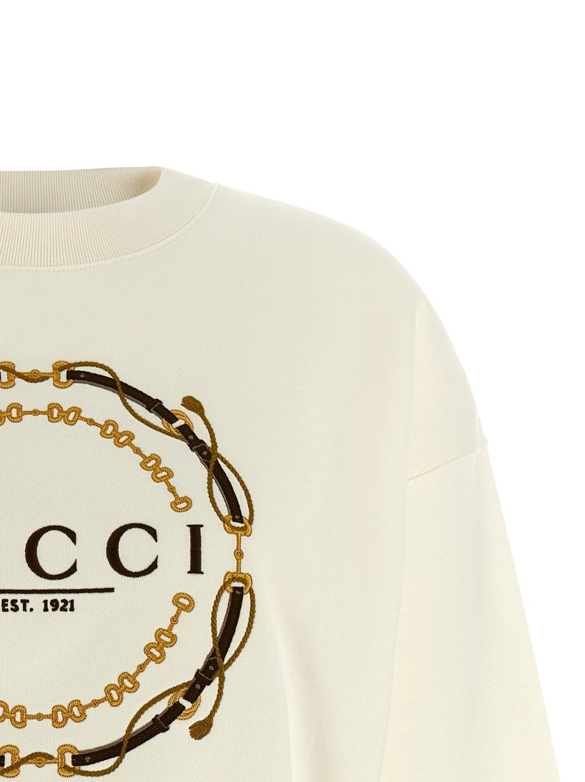 Gucci Brushed Cotton Jersey Sweatshirt With Front Embroidery