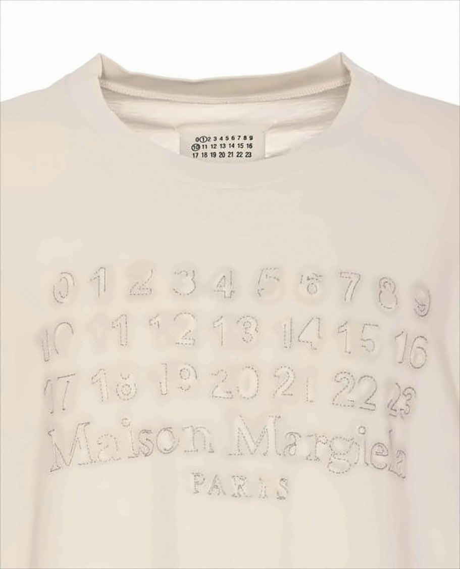 Maison Margiela Textured Embroidered Short-Sleeved T-Shirt