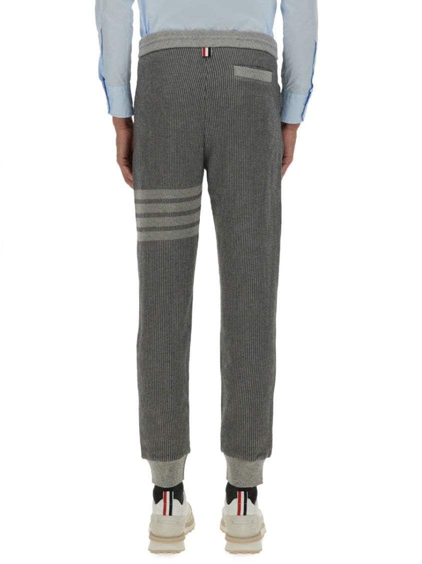 Thom Browne Textured Ribbed Cotton And Silk Pants