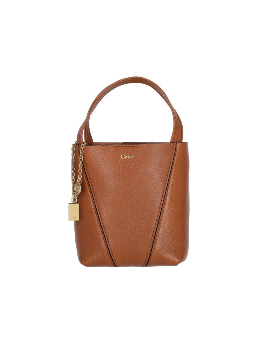 Chloé Brown Spin Small Leather Tote Bag