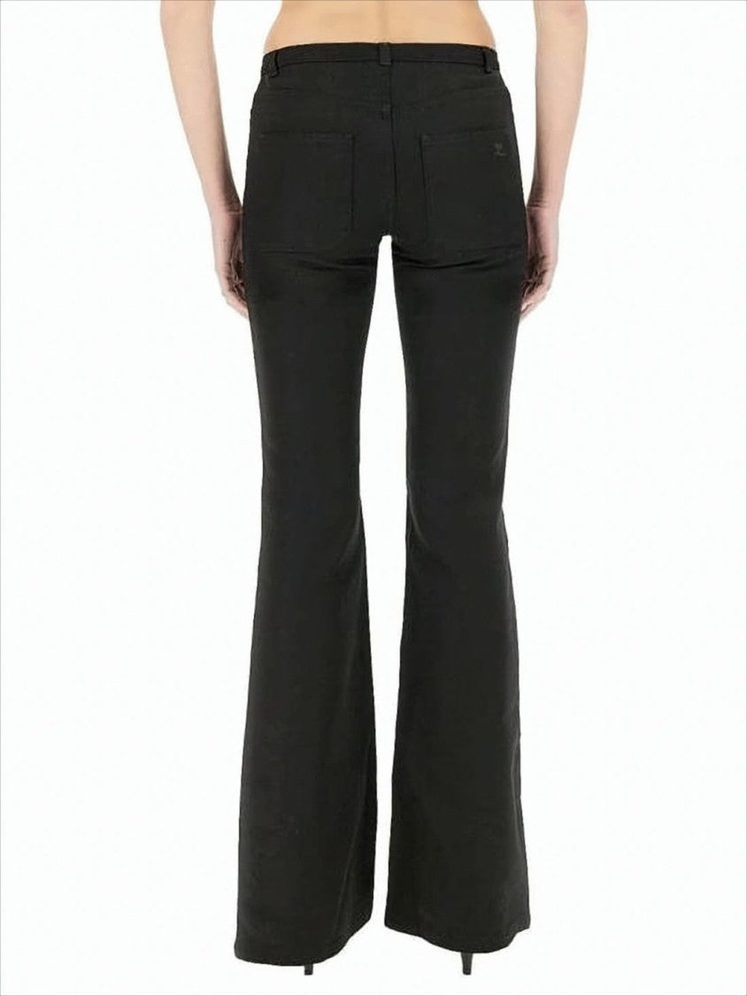Courrèges Black Straight Pants With Soft Stretch Fabric
