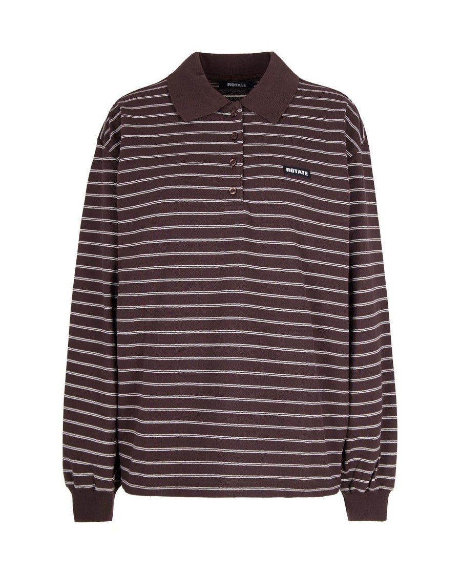 Rotate Molé Long-Sleeve Pique Polo