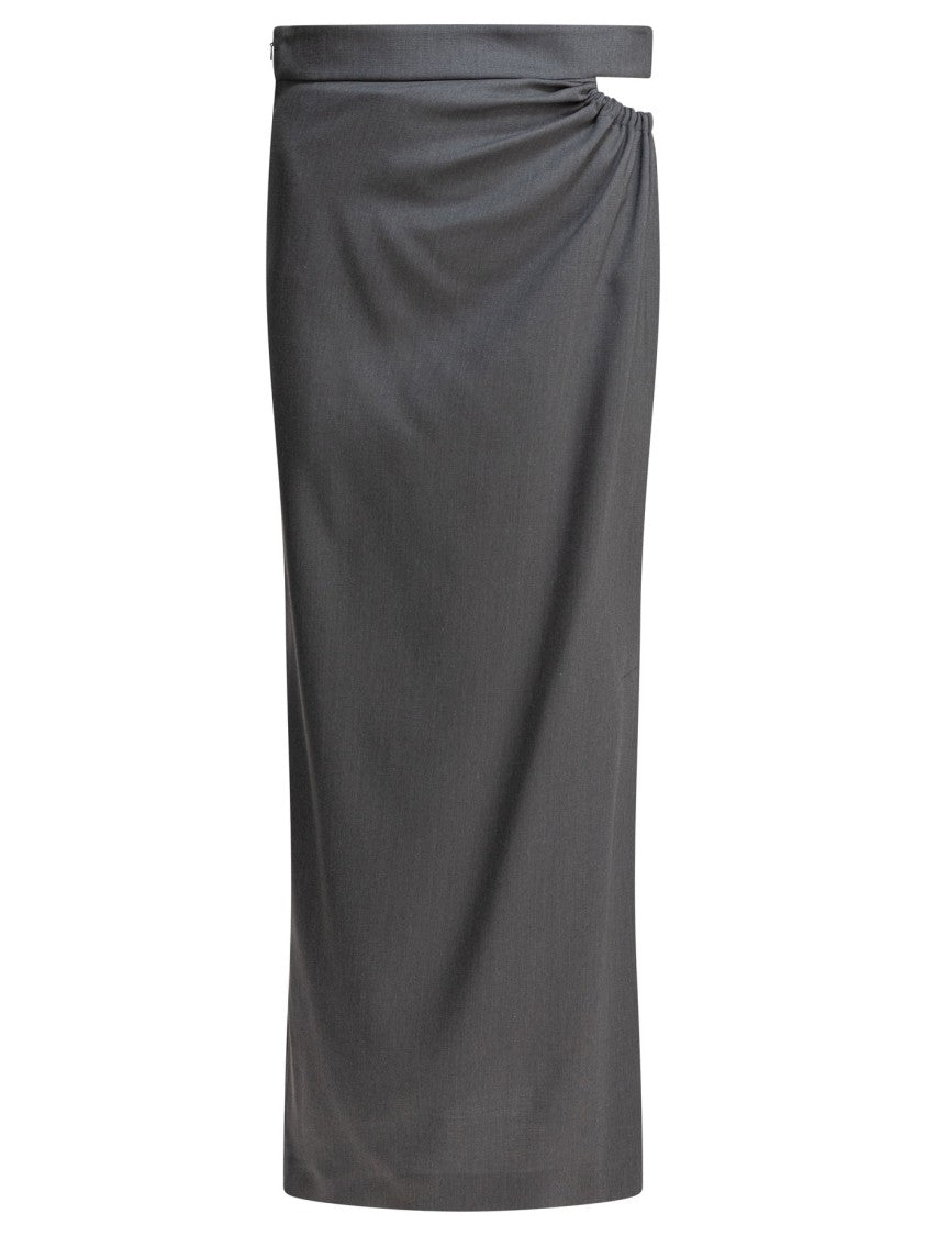 Max Mara High-Waisted Cut-Out Skirt With Asymmetrical Slit