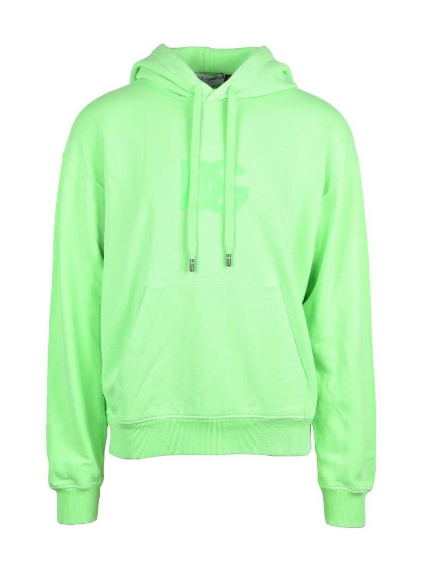 Dolce & Gabbana Green Shock Pullover Cotton Hoodie
