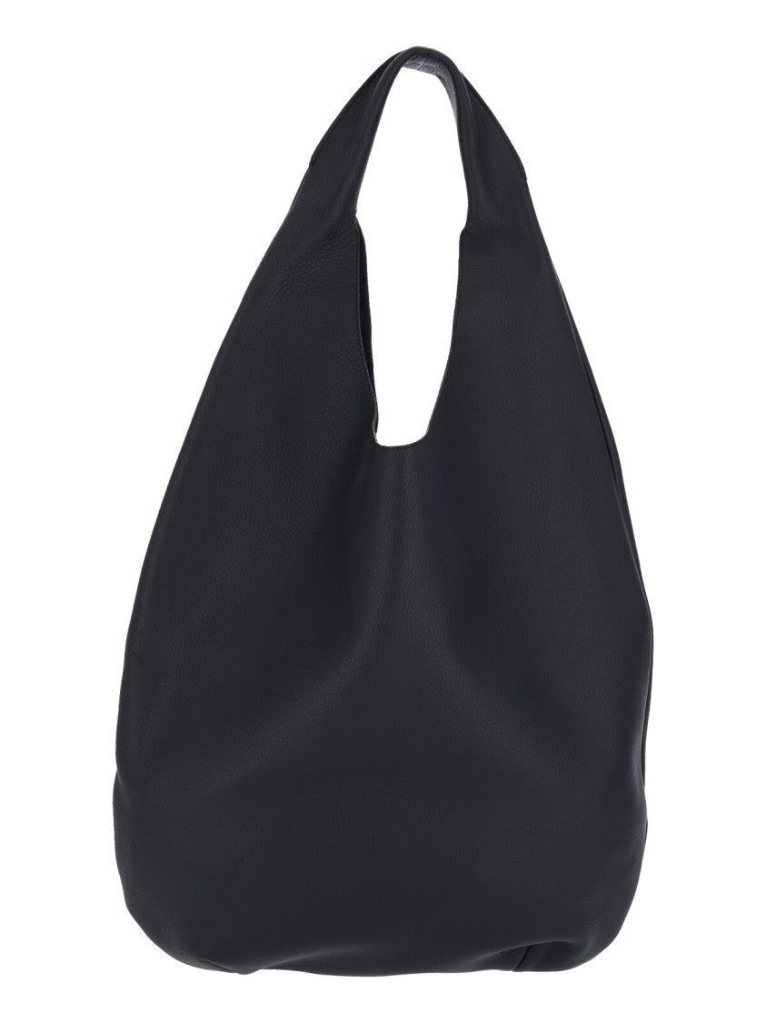 A.P.C. Black Hammered Leather Tote Bag