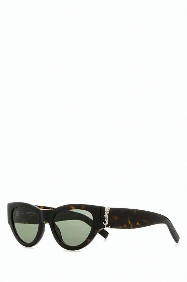 Saint Laurent Tortoiseshell Acetate Cat-Eye Sunglasses With Metallic Logo