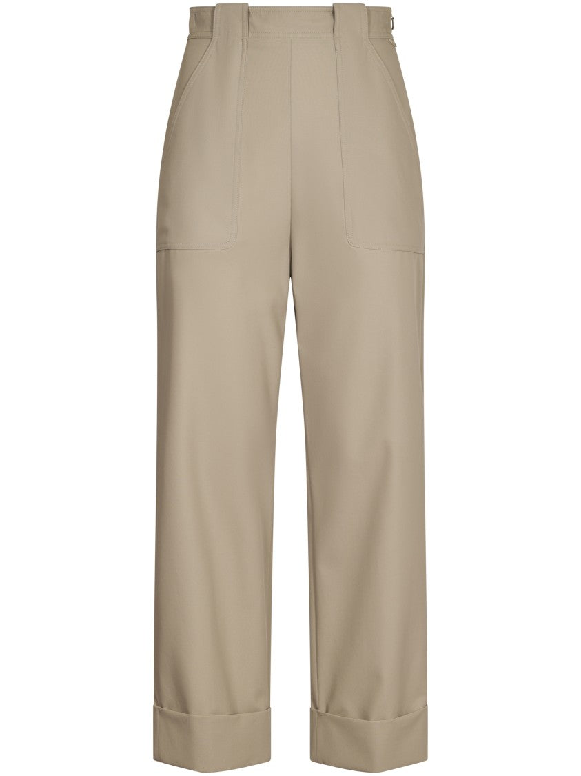 Max Mara Relaxed Fit High-Waisted Sand Trousers