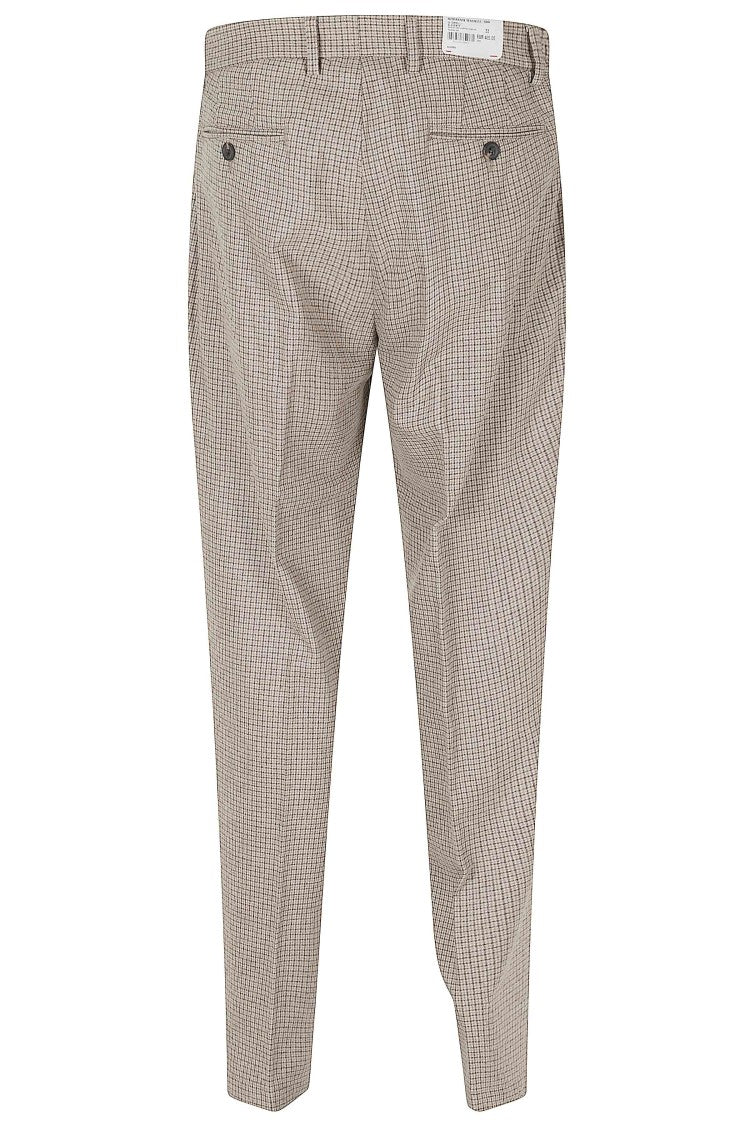 Eleventy Double Pleat Camel Trousers With Concealed Closure