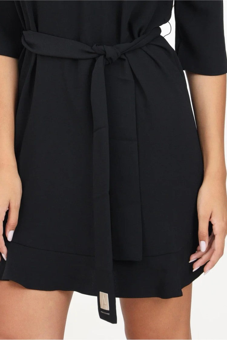 Armani Exchange Black Polyester Women's A-Line Dress