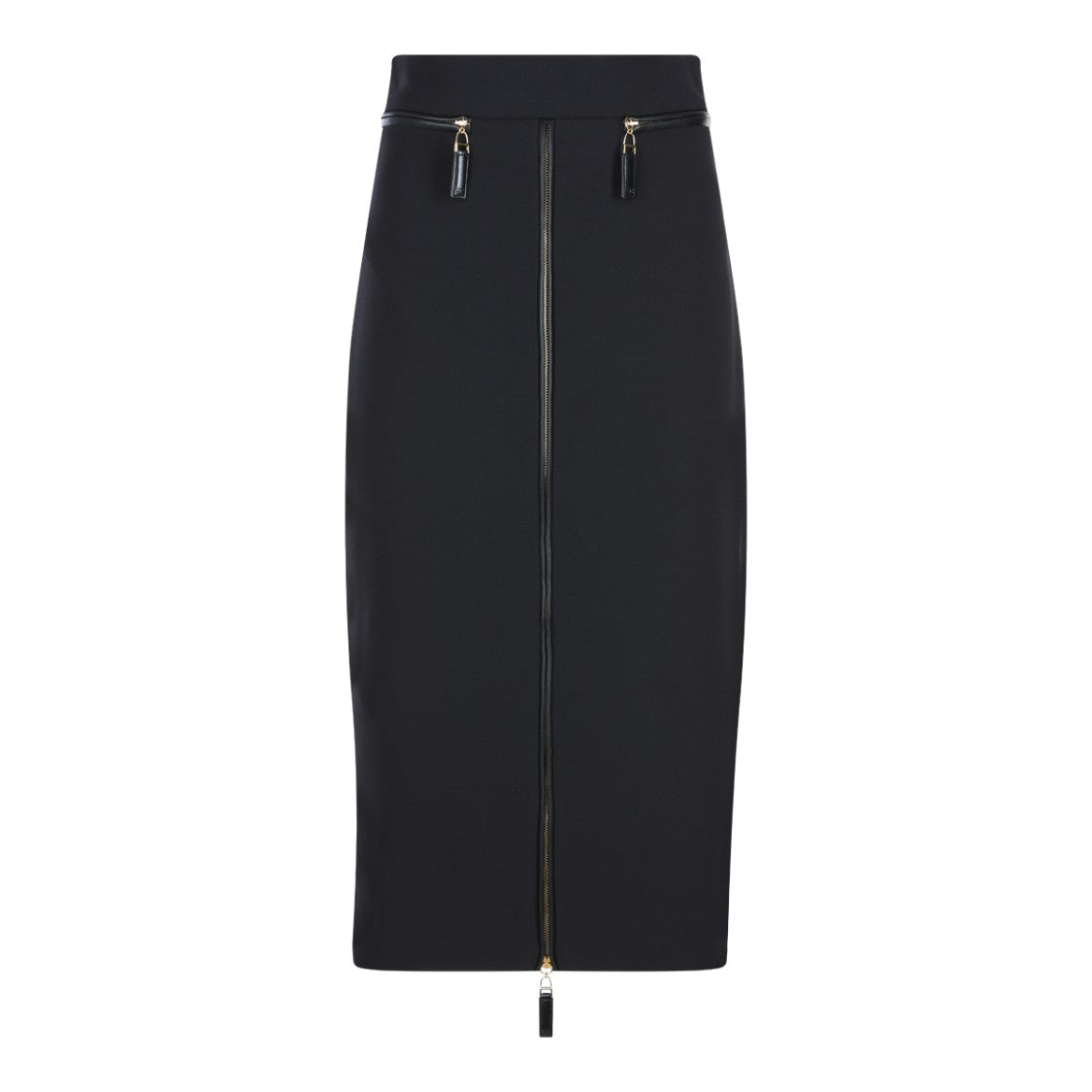 Elisabetta Franchi Fitted Midi Skirt With Modern Zip Details