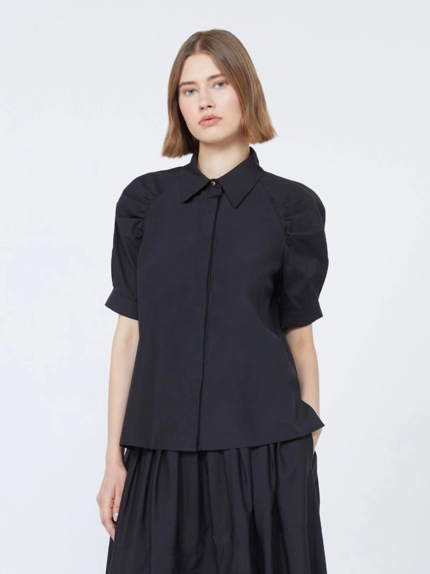 Max Mara Classic Short-Sleeved Blouse With Puffed Sleeves