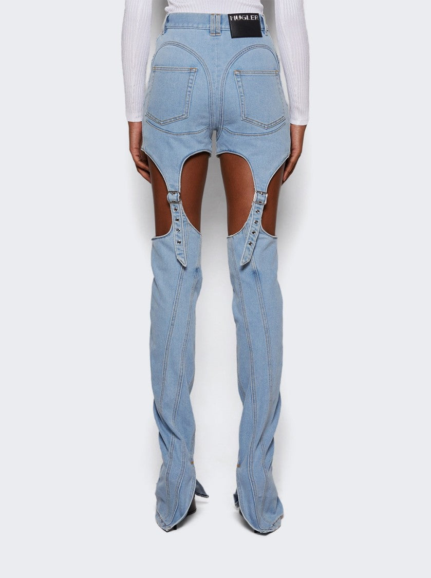 Mugler Buckled Chaps Skinny Jeans