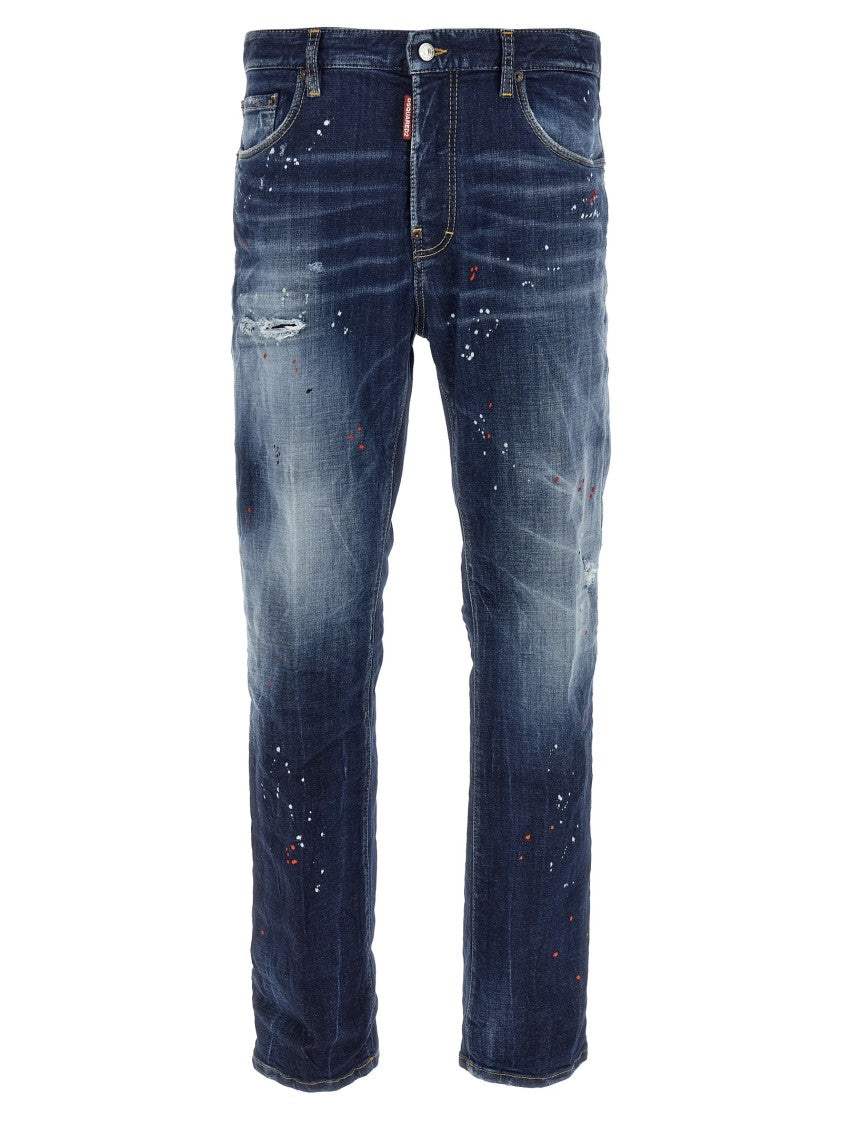 Dsquared2 Used-Effect Cotton Denim Jeans With Five-Pocket Design