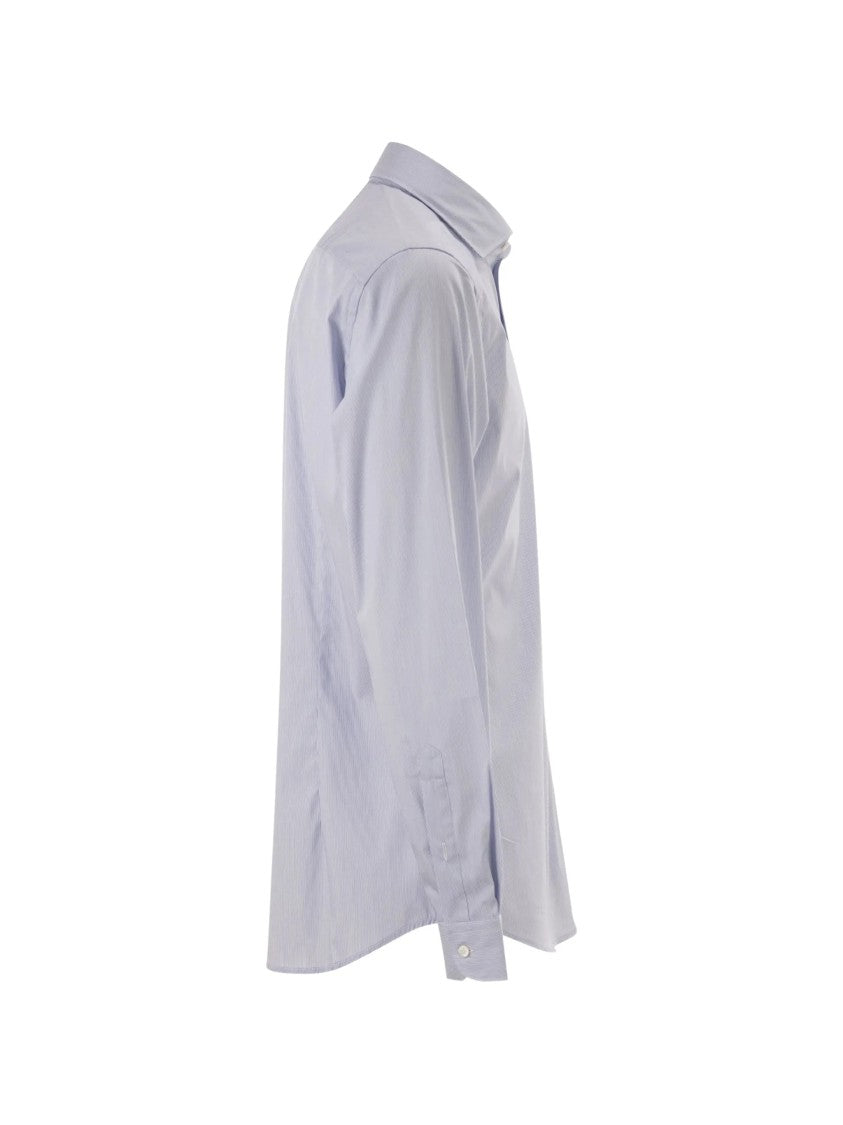 Fay Deep Blue Stretch Cotton Shirt