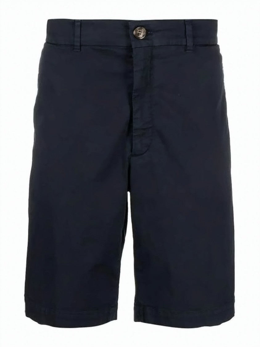 Brunello Cucinelli Tailored Blue Shorts With Button Closure