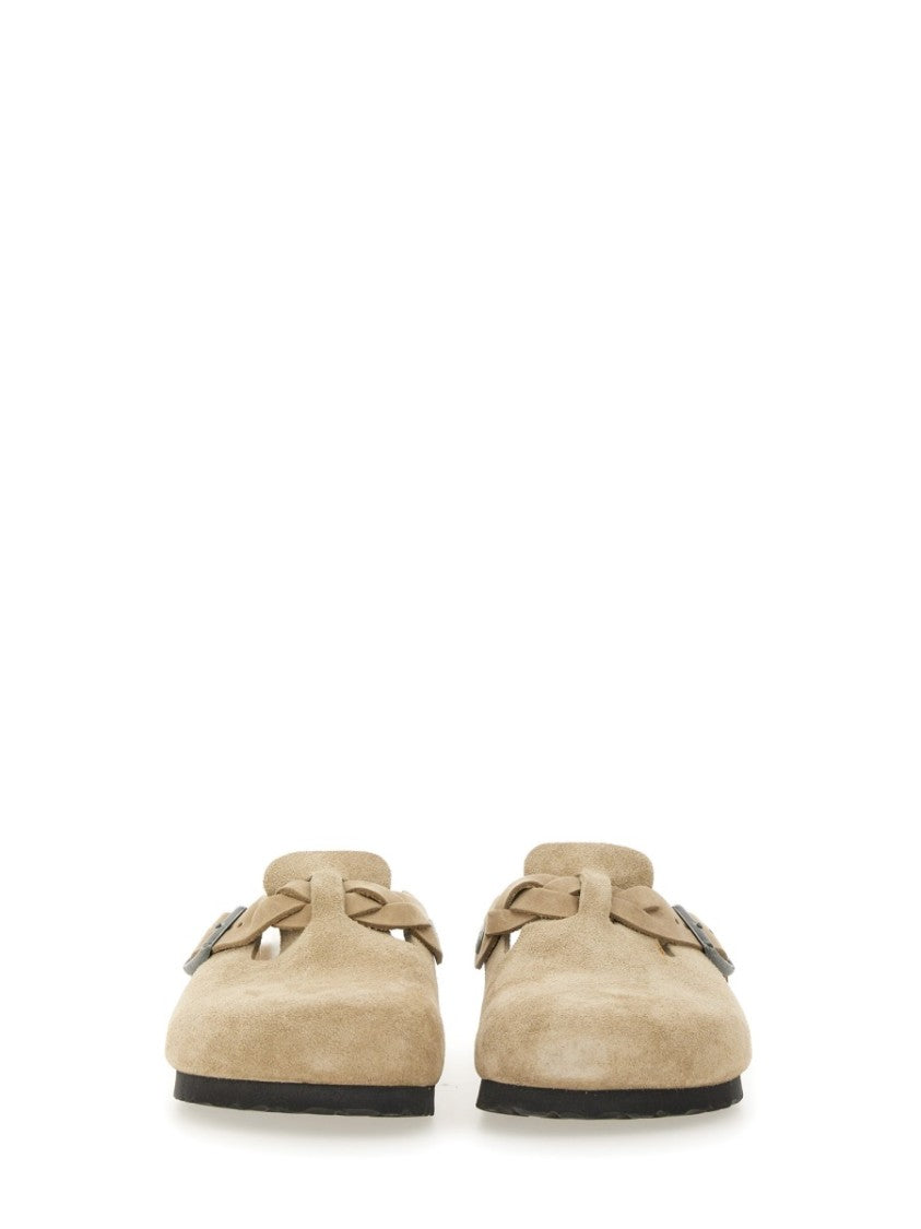 Birkenstock Neutrals Boston Braided Suede Sandals