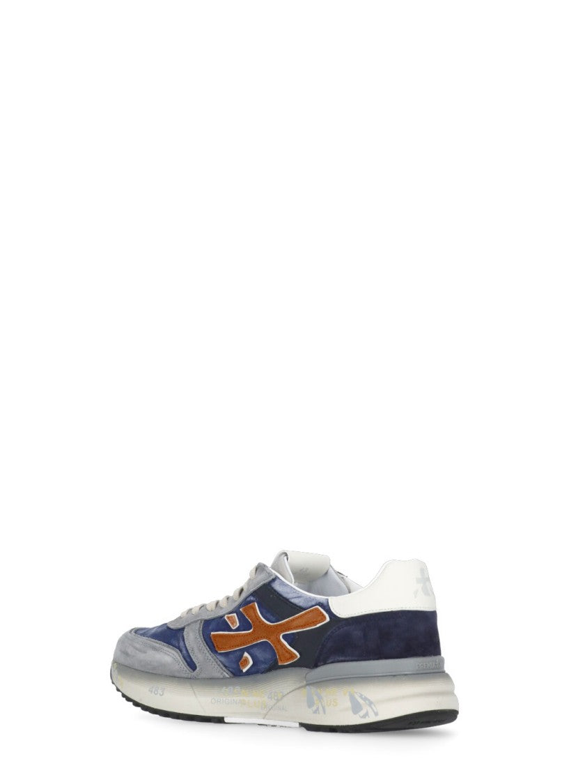 Premiata Blue Mick 7215 Suede-Blend Sneakers