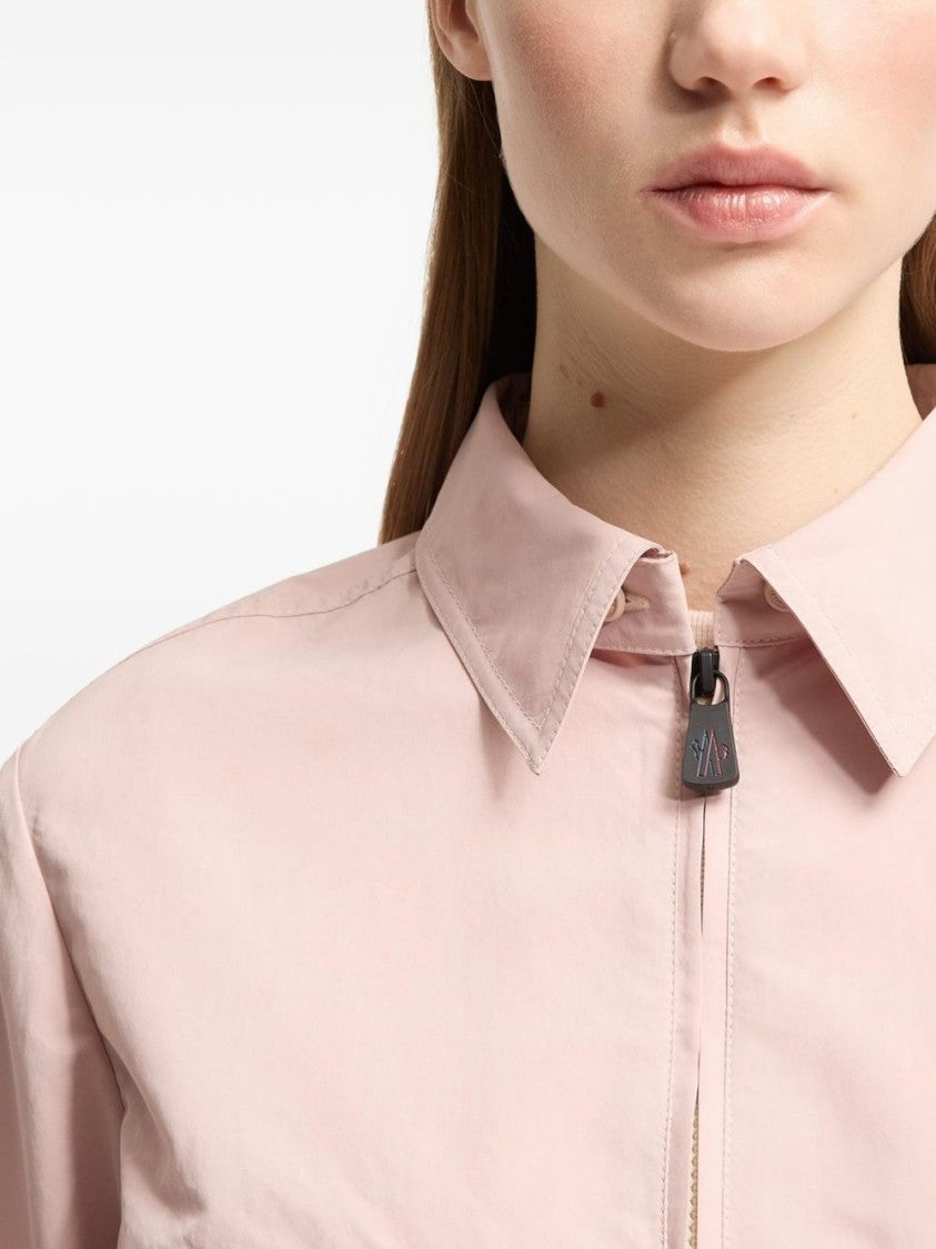 Moncler Grenoble Cropped Boxy Shirt With Front Zipper