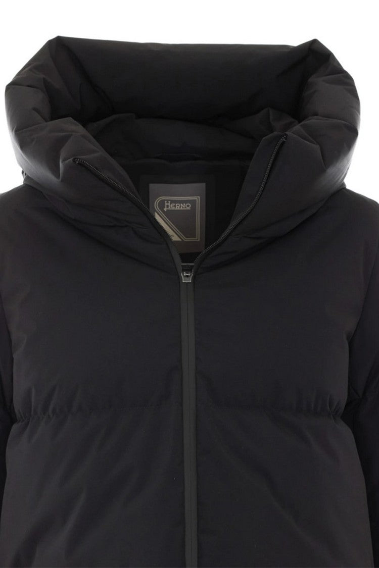 Herno Black Polyester Funnel-Collar Puffer Jacket