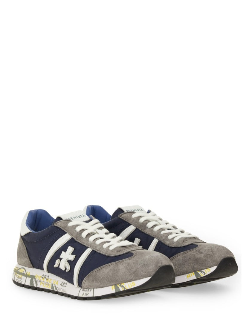 Premiata Lucy Mesh Calfskin Suede Sneakers