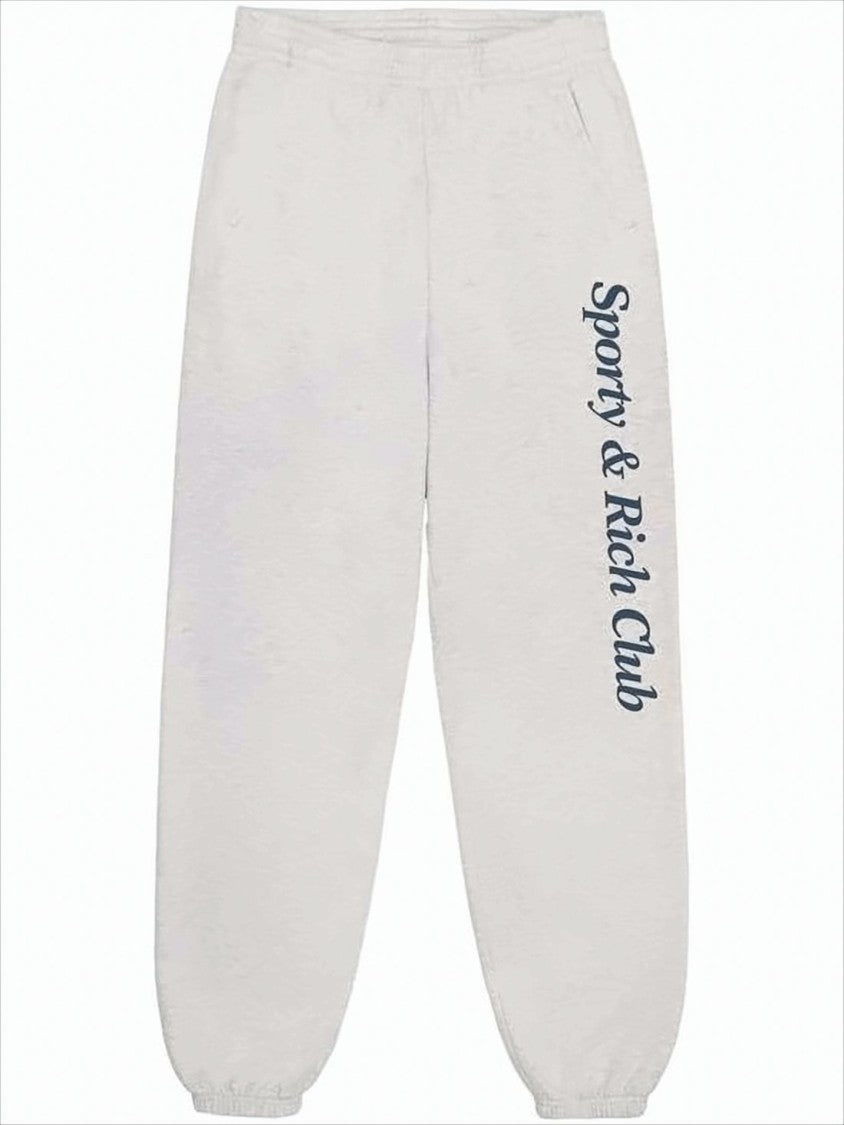 Sporty And Rich Relaxed Fit Track Pants With Vertical Script Logo